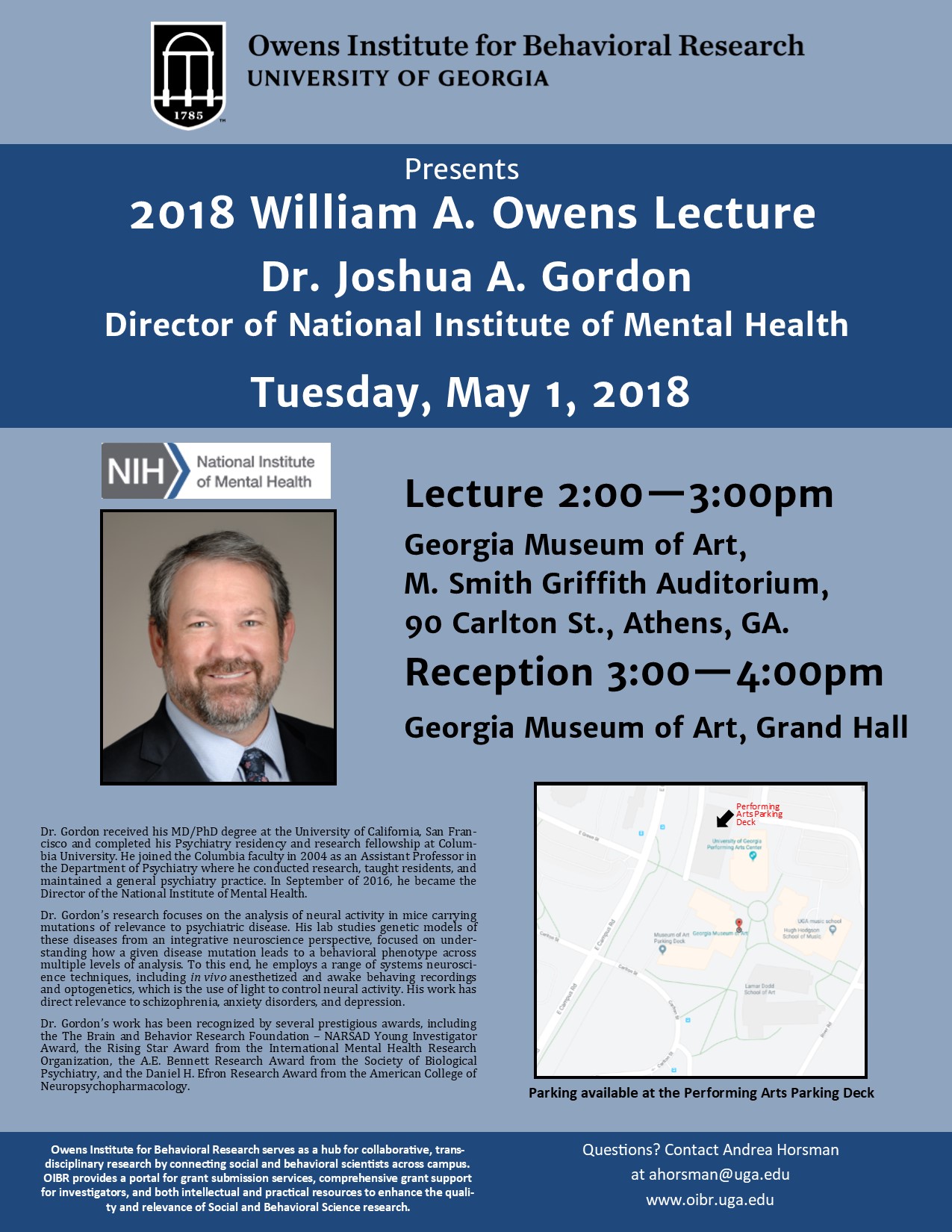 William A. Owens Lecture & Reception with Joshua A. Gordon, Director of ...